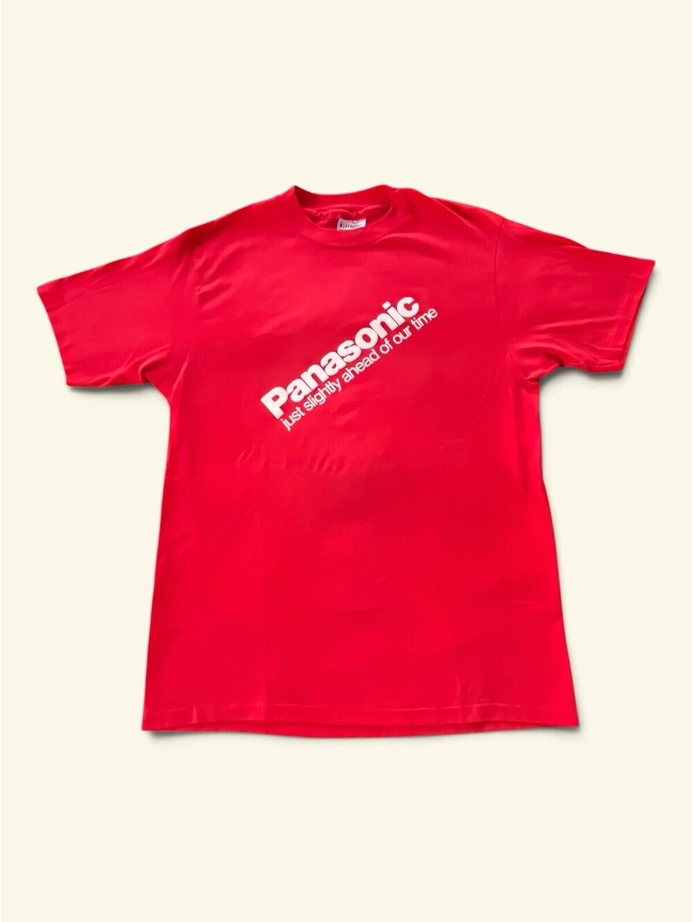 Vintage 80s Panasonic Promo T Shirt Red Hanes Fifty-Fifty Single Stitch USA L